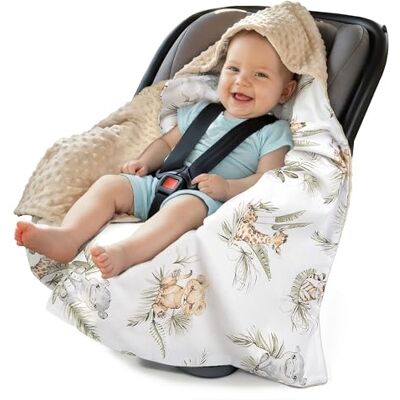 Medi Partners Inbaker Deken 100% katoen 85x85cm met capuchon knuffeldeken voor kinderwagen babyzitje universele dubbelzijdig babydeken buggy autostoel Medi Partners Inbaker Deken 100% katoen 85x85cm met capuchon knuffeldeken voor kinderwagen babyzitje universele dubbelzijdig babydeken buggy autostoel