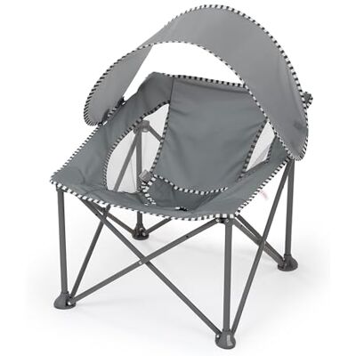 Bright Starts Pop 'N Chill reisstoel, voor binnen en buiten, babyzitje met UPF 50+ luifel, grijs, leeftijd 0-6 maanden Bright Starts Pop 'N Chill reisstoel, voor binnen en buiten, babyzitje met UPF 50+ luifel, grijs, leeftijd 0-6 maanden