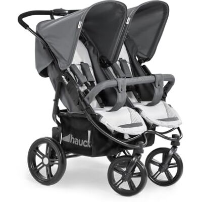 Hauck Roadster Duo SLX tweelingstoel voor tweelingen en broers vanaf 0 maanden (combineerbaar met zachte reiswieg) tot 30 kg (2x 15 kg) breedte 76 cm, ultracompact opvouwbaar, grijs zilver (grijs) Hauck Roadster Duo SLX tweelingstoel voor tweelingen en broers vanaf 0 maanden (combineerbaar met zachte reiswieg) tot 30 kg (2x 15 kg) breedte 76 cm, ultracompact opvouwbaar, grijs zilver (grijs)