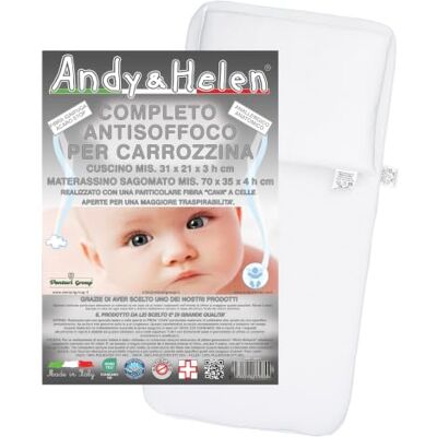 ANDY & HELEN A013 set voor kinderwagen, bestaande uit matras en kussen ANDY & HELEN A013 set voor kinderwagen, bestaande uit matras en kussen