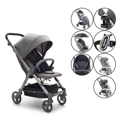 Twistshake 7 in 1 Opvouwbare Kinderwagen Bekerhouder + Telefoonhouder + Muskietennet + Regenhoes + Parapluhouder + Hoofdsteun + Deken Opvouwbaar Lichtgewicht Kinderwagen Grijs Twistshake 7 in 1 Opvouwbare Kinderwagen Bekerhouder + Telefoonhouder + Muskietennet + Regenhoes + Parapluhouder + Hoofdsteun + Deken Opvouwbaar Lichtgewicht Kinderwagen Grijs
