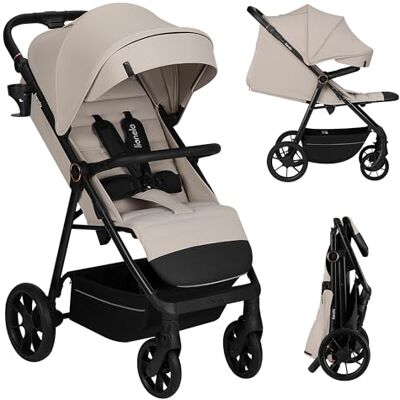 Lionelo Iva Wandelwagen, voor Baby en Peuter (6-48 Mnd), Magnetische Gesp All-Terrain PU Wielen met Vering, Verstelbare Rugleuning en Voetsteun, XXL Zonnekap UPF 50+, Grote Mand, Inklapbaar Lionelo Iva Wandelwagen, voor Baby en Peuter (6-48 Mnd), Magnetische Gesp All-Terrain PU Wielen met Vering, Verstelbare Rugleuning en Voetsteun, XXL Zonnekap UPF 50+, Grote Mand, Inklapbaar