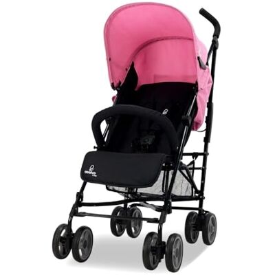 Asalvo Trotter Plus Kinderwagen, kantelbaar, comfortabel, ultralicht, kap met raam en rem, handig, compact inklapbaar, maximale belasting 25 kg, roze Asalvo Trotter Plus Kinderwagen, kantelbaar, comfortabel, ultralicht, kap met raam en rem, handig, compact inklapbaar, maximale belasting 25 kg, roze