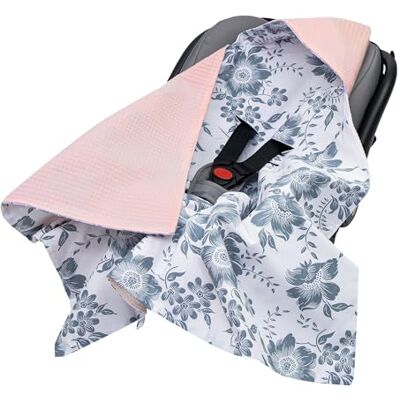 Medi Partners Inbakerdeken 100% Katoen Waffle 85x85cm knuffeldeken voor kinderwagen babyzitje universele babydeken dubbelzijdig buggy autostoel Medi Partners Inbakerdeken 100% Katoen Waffle 85x85cm knuffeldeken voor kinderwagen babyzitje universele babydeken dubbelzijdig buggy autostoel