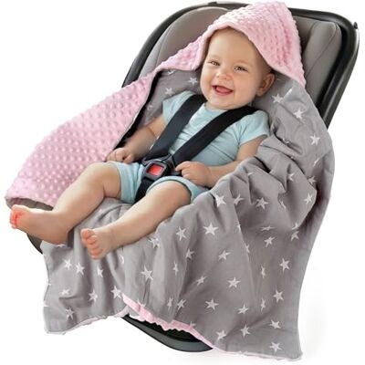 Medi Partners Inbaker Deken 100% katoen 85x85cm met capuchon knuffeldeken voor kinderwagen babyzitje universele dubbelzijdig babydeken buggy autostoel Medi Partners Inbaker Deken 100% katoen 85x85cm met capuchon knuffeldeken voor kinderwagen babyzitje universele dubbelzijdig babydeken buggy autostoel