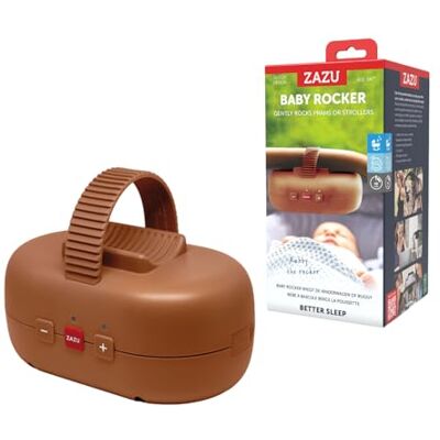 ZAZU Robby Automatische babywip, verstelbaar, timer van 40 minuten, huilsensor, USB-batterij, waterdicht, universeel ontwerp voor kinderwagens en buggy's (bruin) ZAZU Robby Automatische babywip, verstelbaar, timer van 40 minuten, huilsensor, USB-batterij, waterdicht, universeel ontwerp voor kinderwagens en buggy's (bruin)