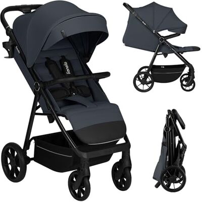 Lionelo Iva Wandelwagen voor Baby en Peuter (6–48 mnd), All-Terrain PU Wielen met Vering, Verstelbare Rugleuning en Voetsteun, XXL Zonnekap UPF 50+, Magnetische Gesp, Grote Mand, Inklapbaar, Grijs Lionelo Iva Wandelwagen voor Baby en Peuter (6–48 mnd), All-Terrain PU Wielen met Vering, Verstelbare Rugleuning en Voetsteun, XXL Zonnekap UPF 50+, Magnetische Gesp, Grote Mand, Inklapbaar, Grijs