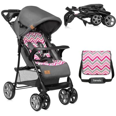 Lionelo Emma Plus Lichtgewicht en robuuste kinderwagen 6-36 maanden, snel compact opvouwbaar, liggend liggen, kinderwagen met 5-punts harnas, XXL luifel, schokabsorberende wielen, dienblad, tas Lionelo Emma Plus Lichtgewicht en robuuste kinderwagen 6-36 maanden, snel compact opvouwbaar, liggend liggen, kinderwagen met 5-punts harnas, XXL luifel, schokabsorberende wielen, dienblad, tas