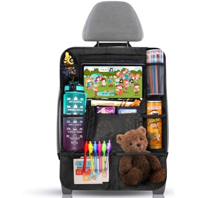 Diboniur Verbeterde en verdikte auto-organizer, autostoelbescherming met 10 zakken, autostoelopslag voor flessen, speelgoed, boeken, krasbestendig en slijtvast Diboniur Verbeterde en verdikte auto-organizer, autostoelbescherming met 10 zakken, autostoelopslag voor flessen, speelgoed, boeken, krasbestendig en slijtvast