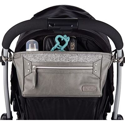 Itzy Ritzy Verstelbare wandelwagen Caddy, wandelwagen Organizer met twee ingebouwde zakken, voorvak met rits en verstelbare riemen voor bijna elke wandelwagen, Grayson Itzy Ritzy Verstelbare wandelwagen Caddy, wandelwagen Organizer met twee ingebouwde zakken, voorvak met rits en verstelbare riemen voor bijna elke wandelwagen, Grayson
