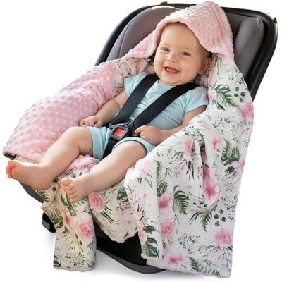 Medi Partners Inbaker Deken 100% katoen 85x85cm met capuchon knuffeldeken voor kinderwagen babyzitje universele dubbelzijdig babydeken buggy autostoel Medi Partners Inbaker Deken 100% katoen 85x85cm met capuchon knuffeldeken voor kinderwagen babyzitje universele dubbelzijdig babydeken buggy autostoel