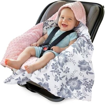Medi Partners Inbaker Deken 100% katoen 85x85cm met capuchon knuffeldeken voor kinderwagen babyzitje universele dubbelzijdig babydeken buggy autostoel Medi Partners Inbaker Deken 100% katoen 85x85cm met capuchon knuffeldeken voor kinderwagen babyzitje universele dubbelzijdig babydeken buggy autostoel