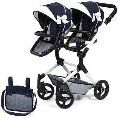 Bayer Design Twin Neo Tweeling poppenwagen, verstelbare en zwenkbaar duwstang Bayer Design Twin Neo Tweeling poppenwagen, verstelbare en zwenkbaar duwstang