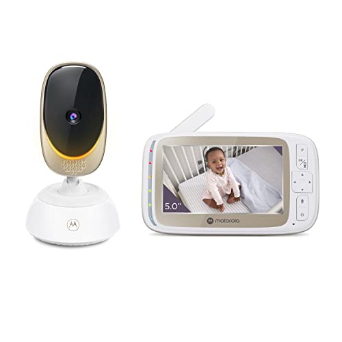 Motorola VM 85 Connect, Video-Babyfoon Met Pan- En Zoomfunctie, 5,0 inch Kleurendisplay, Nachtzicht, Terugspreekfunctie En Temperatuursensor, Wit