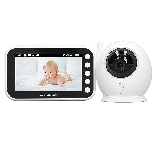 BROLEO Babymonitor, camera met babymonitor met bidirectionele gesprekken, 360 graden rotatie, 4,3 inch lcd-display, volumeregeling voor thuisgebruik