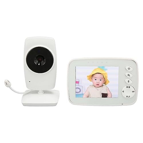 Airshi Draadloze Babyfoon, HD 1080P Babyfoon 2,4 GHz Verbinding Real-time Temperatuurbewaking 100‑240 V voor Auto (EU-stekker)