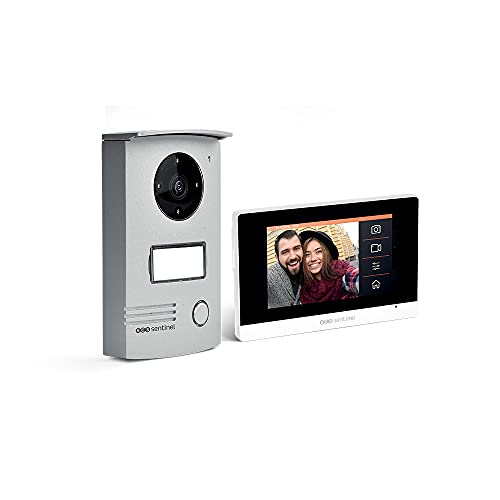 SCS Sentinel PVF0040 Video-intercom met kabel 2-aderige videodeur met touchscreen 4,3 inch bekabelde videofoon, straattafel, bel, wandhouder, adapter, schroevendraaier VisioDoor 4.3+