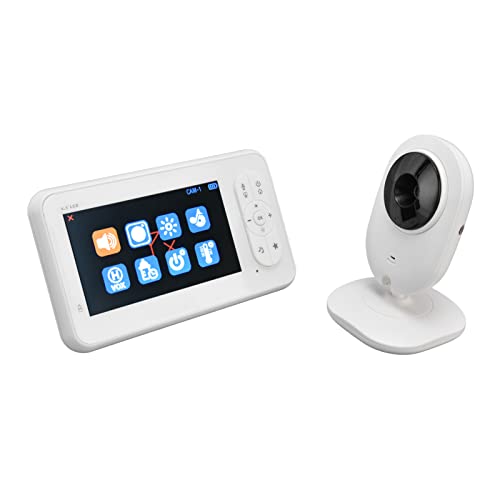 Junlucki 4,3 Inch Babyfoon, Draadloze Videobabyfoon Digitale Babyfooncamera Intelligente Videomonitor met Microfoon en Luidspreker, 2-Weg Audio, Infrarood Nachtzicht, Temperatuurbewaking, 100‑240V(#2)