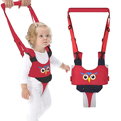 IULONEE Baby Wandelen Harnas Handvat Verstelbare Peuter Wandelen Assistent Kind Hand Held Opstaan en Wandelen Leren Helper Baby Wandelen Riem Teugels Kids Veiligheid Harnas 7-24 Maand (Rood)