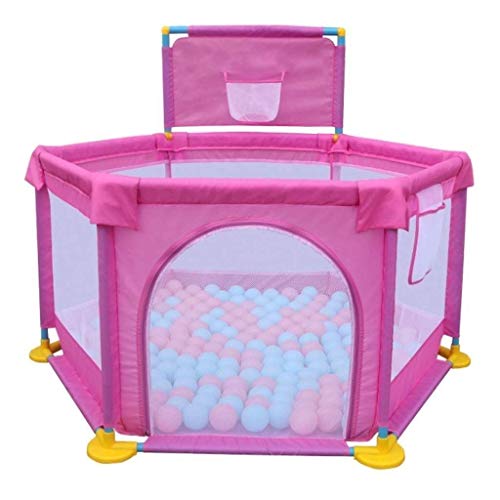 FWZJ Baby box baby hek baby kind spelen hek indoor peuter veiligheid hek thuis spel huis kruipen mat hek (kleur: roze)
