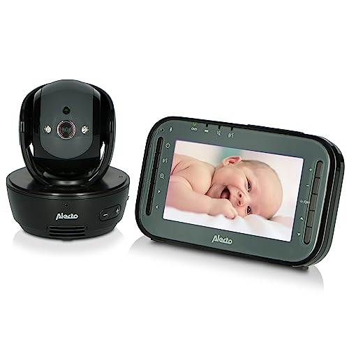 Alecto DVM200MBK Draadloze babyfoon bestuurbare camera 100% storingsvrije babyfoon Indoor babyfoon met nachtzicht en groot bereik tot 300 meter 11 cm. Multicamera display zwart
