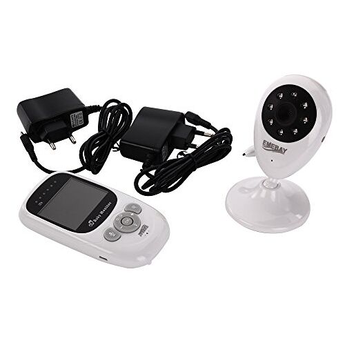 EMEBAY 2,4 inch TFT LCD kleur babyfoon babymonitor draadloze monitor + camera videobewaking 2-weg IR nachtzicht veiligheid met licht 2 x digitale zoom babyfoon 2,4 inch