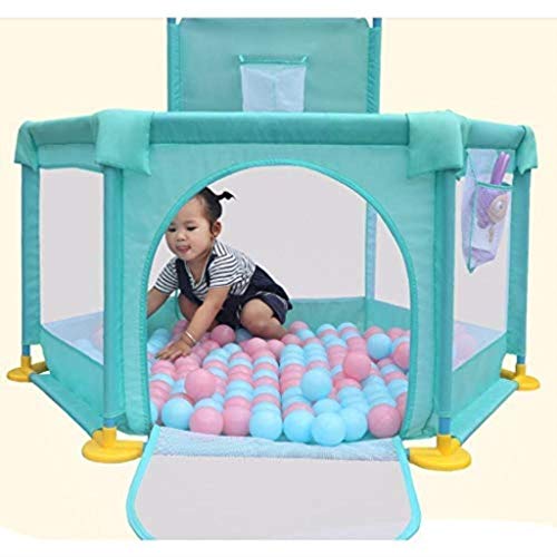 FWZJ Baby box baby hek baby kind spelen hek indoor peuter veiligheid hek thuis spel huis kruipen mat hek (kleur: groen)