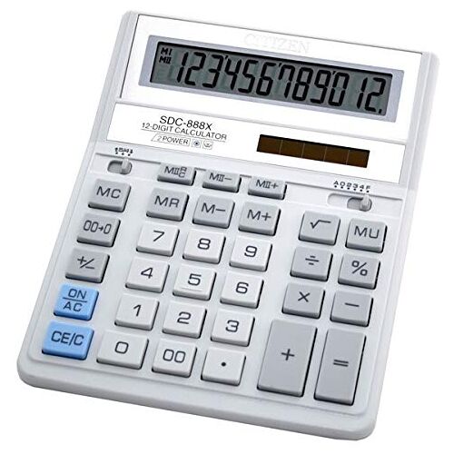 Citizen CALCULATOR OFFICE SDC-888XWH 12-DIGIT WHITE