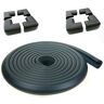 TUKA-i-AKUT [Set] 5m Rand Bescherming + 8 Stuks Hoekbescherming L-Vormige, Extra Dikker Anti-aanrijding Gewatteerde Rand van Tafel/Meubel, Foam Stootkussen Stootrand, Zwart TKD7000 Set Black