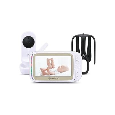 Motorola VM45 CONNECT babyfoon met wifi-camera en 5-inch monitor, 720p HD-beeld, tweerichtingscommunicatie, temperatuurregeling, Stargrip-wiegbevestiging, -app, groot bereik Motorola VM45 CONNECT babyfoon met wifi-camera en 5-inch monitor, 720p HD-beeld, tweerichtingscommunicatie, temperatuurregeling, Stargrip-wiegbevestiging, -app, groot bereik