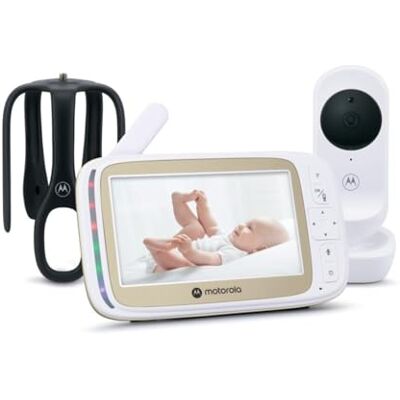 Motorola VM45 CONNECT babyfoon met wifi-camera en 5-inch monitor, 720p HD-beeld, tweerichtingscommunicatie, temperatuurregeling, Stargrip-wiegbevestiging, -app, groot bereik Motorola VM45 CONNECT babyfoon met wifi-camera en 5-inch monitor, 720p HD-beeld, tweerichtingscommunicatie, temperatuurregeling, Stargrip-wiegbevestiging, -app, groot bereik