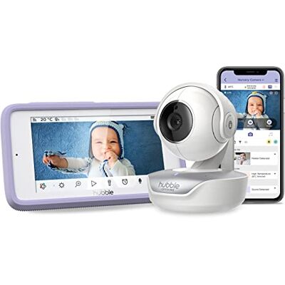 HUBBLE CONNECTED Nursery Pal Premium babymonitor met camera, 5 inch touchscreen, privacy-modus, infrarood nachtzicht, tweeweg-oproepen, kamertemperatuursensor en smartphone-app HUBBLE CONNECTED Nursery Pal Premium babymonitor met camera, 5 inch touchscreen, privacy-modus, infrarood nachtzicht, tweeweg-oproepen, kamertemperatuursensor en smartphone-app