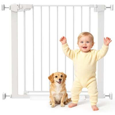 YEAUPE PRO Kinderhek, 82-86 cm, kinderpoort voor deuren, trappen, zonder schroeven, opening in beide richtingen, bediening met één hand, automatisch sluitsysteem, wit YEAUPE PRO Kinderhek, 82-86 cm, kinderpoort voor deuren, trappen, zonder schroeven, opening in beide richtingen, bediening met één hand, automatisch sluitsysteem, wit