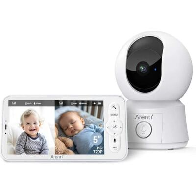 ARENTI AINanny B2 Kit Full-HD video-babyfoon met 12,7 cm (5 inch) LCD-scherm, camera, zwenk- en kantelfunctie met automatische tracking ARENTI AINanny B2 Kit Full-HD video-babyfoon met 12,7 cm (5 inch) LCD-scherm, camera, zwenk- en kantelfunctie met automatische tracking