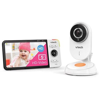 VTech Baby Monitor VM818 HD – video-babyfoon met groothoekcamera – HD-video, helder geluid, 5 inch lcd-kleurenscherm en nachtzichtfunctie – met intercomfunctie, slaapliedjes en geluiden VTech Baby Monitor VM818 HD – video-babyfoon met groothoekcamera – HD-video, helder geluid, 5 inch lcd-kleurenscherm en nachtzichtfunctie – met intercomfunctie, slaapliedjes en geluiden