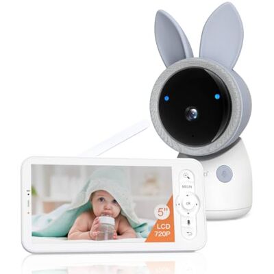 ARENTI AINanny A4 Kit Plus 4 MP video-babyfoon met 12,7 cm (5 inch) LCD-scherm, zwenk- en kantelfunctie met automatische tracking ARENTI AINanny A4 Kit Plus 4 MP video-babyfoon met 12,7 cm (5 inch) LCD-scherm, zwenk- en kantelfunctie met automatische tracking