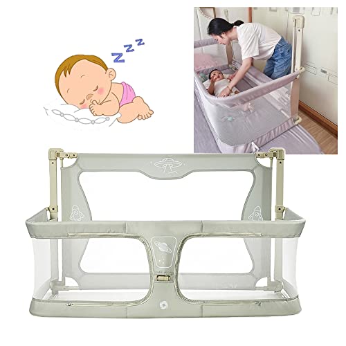 sjdoPulse 3-In-1 Babybedje, 120 X 50 Cm, Babywiegjes Aan Het Bed, Babybedje, Naast Me Wieg, Bedzijbedjes Voor Baby, Voor Cosleeper In Bed, Ademend En Zichtbaar Gaasvenster