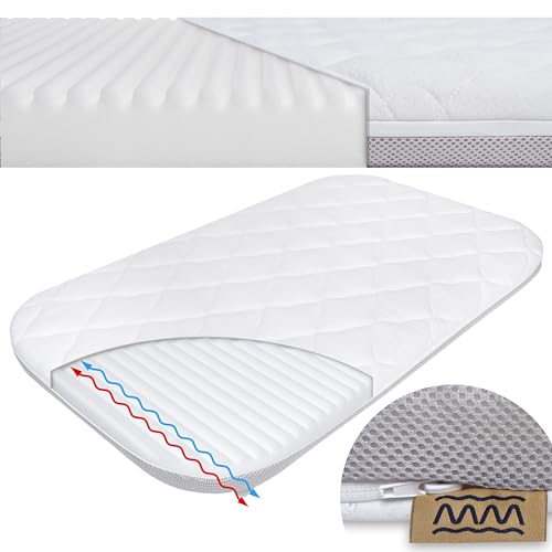 Manufaktura Materacy Matras voor kinderbed, matras voor babybed, kinderbed matras 76 x 43 cm, Lionelo kinderbedmatras, Aurora matras, hoogwaardig schuim