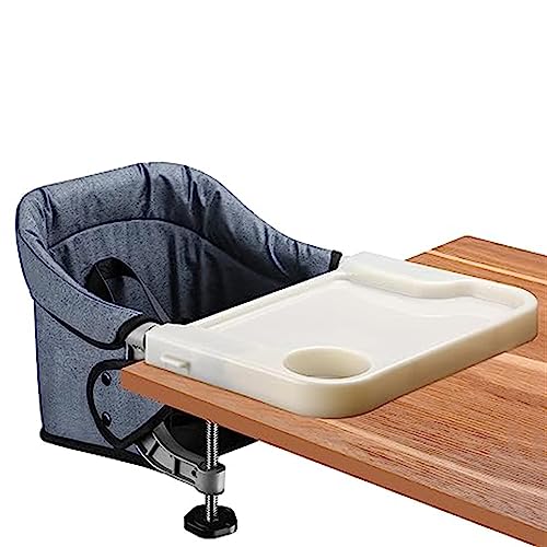 WENNEWU Portable on High Chair Use at Tables, Table Attached High Chair, Fast Table Chair Travel Feeding Seat for Baby & Toddlers,Grijs