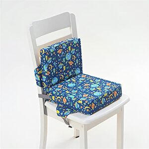 FANSU Baby Booster Zitkussen Vierkant,  Cartoons Peuter Kid demonteerbare Verhooging Eetkamerstoelen Pad Wasbare Dikke Kinderstoel Booster Kussen Mat met Bandjes (Blauw Universum)