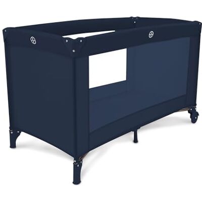 Asalvo Baleares Reisbed, 0-3 jaar (0-15 kg), licht reisbed, matras, (71 x 126 cm), draagtas, ultrasnel, opvouwbaar, type paraplu, marineblauw Asalvo Baleares Reisbed, 0-3 jaar (0-15 kg), licht reisbed, matras, (71 x 126 cm), draagtas, ultrasnel, opvouwbaar, type paraplu, marineblauw