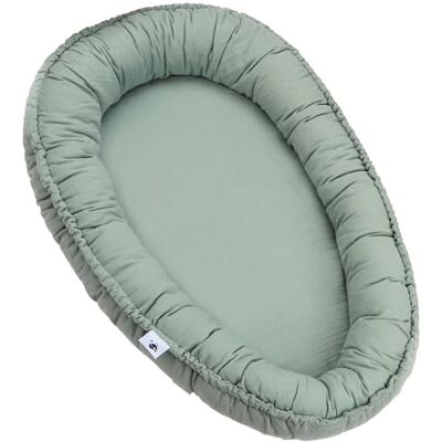 Julius Zöllner Knuffelnest NIDO Ligoppervlak ca. 60x35 cm Voor baby's vanaf de geboorte 100% katoenen mousseline Made in Germany OEKO TEX Standard 100 Groen Julius Zöllner Knuffelnest NIDO Ligoppervlak ca. 60x35 cm Voor baby's vanaf de geboorte 100% katoenen mousseline Made in Germany OEKO TEX Standard 100 Groen