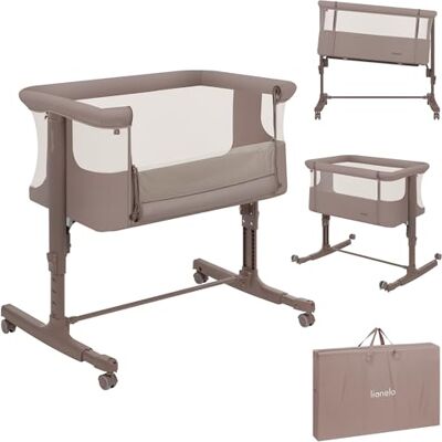 Lionelo Aurora 3-in-1 Baby Co-Sleeper, Hoogteverstelling & Hellingsfunctie Bijzetbed & Babybed tot 9 kg , T25 Matras, 4 Wielen met Rem, Bevestigingsriem & Grote Mesh Ventilatie Lionelo Aurora 3-in-1 Baby Co-Sleeper, Hoogteverstelling & Hellingsfunctie Bijzetbed & Babybed tot 9 kg , T25 Matras, 4 Wielen met Rem, Bevestigingsriem & Grote Mesh Ventilatie
