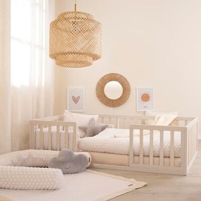 roba Montessori vloerkindbed 70x140 cm met lattenbodem en valbeveiliging laag bij de grond stone washed roba Montessori vloerkindbed 70x140 cm met lattenbodem en valbeveiliging laag bij de grond stone washed