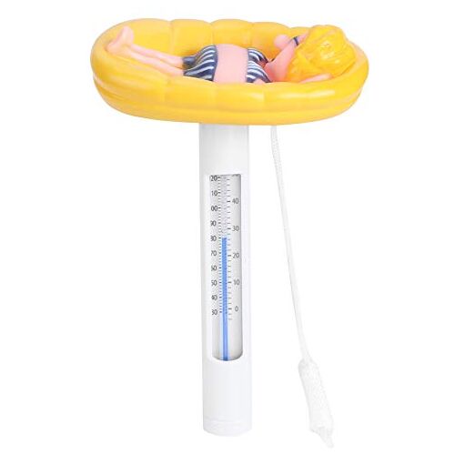 Kuuleyn Drijvende zwembadthermometer, vijverwaterthermometer met touwtje, mooie cartoonvorm Drijvende zwembadthermometer Temperatuurmeter met ℉/℃-display