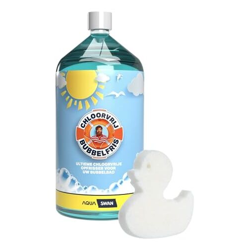 Aquaswan Chloorvrij bubbelplezier Vloeibaar Geen vervelende chloordampen en luchtjes meer Geen chloortabletten meer nodig! Chloorvrij wateronderhoud