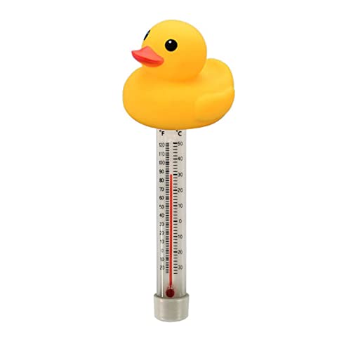 Ziurmut Pool Duck Thermometer Drijvend, zwembadthermometer, Duck Pool Thermometer, onbreekbare grappige zwembadthermometer met dun touw voor openbaar zwembad