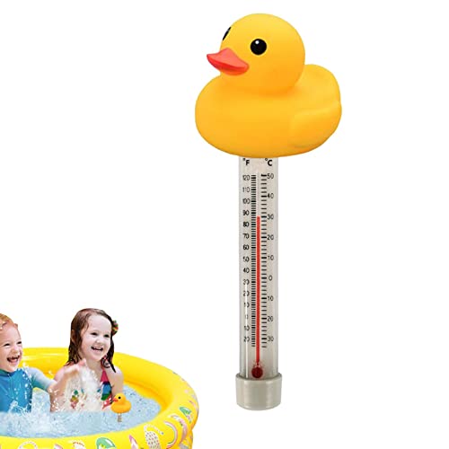 MYJIO Zwevende zwembadthermometer, flamingo-vis-eend, drijvende thermometer met koord, badthermometer, gemakkelijk te lezen, bubbelbadthermometer, waterthermometer voor binnen- en buitenbaden en spa's