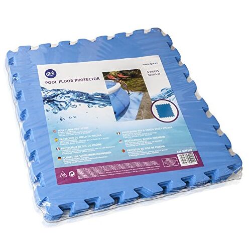 Gre MPF509 Pool bodembeschermer, 9 stuks, blauw, 4,5 mm dik, 50 x 50 x 0,45 cm