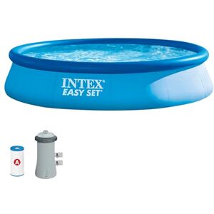 INTEX Easy Opblaasbaar zwembad. Opbouwzwembad (met filter). 396cm x 84cm blauw INTEX Easy Opblaasbaar zwembad. Opbouwzwembad (met filter). 396cm x 84cm blauw